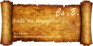 Csóka Bogdán névjegykártya